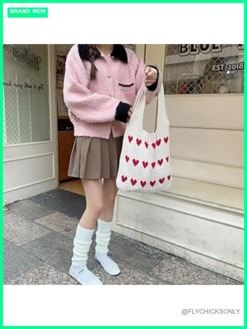 Crochet Tote Bag Boho Heart-shaped Beach Handbag Knit Vacation Casual Hobo